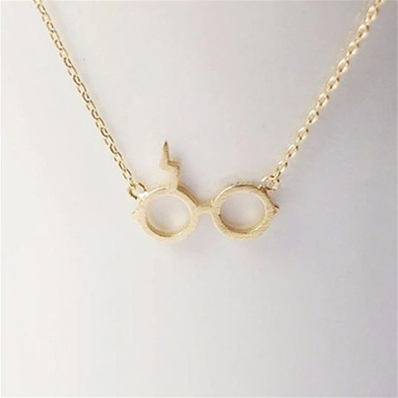 Модное ожерелье с молнией болт очки маленькие подарок для девочек и женщин |
