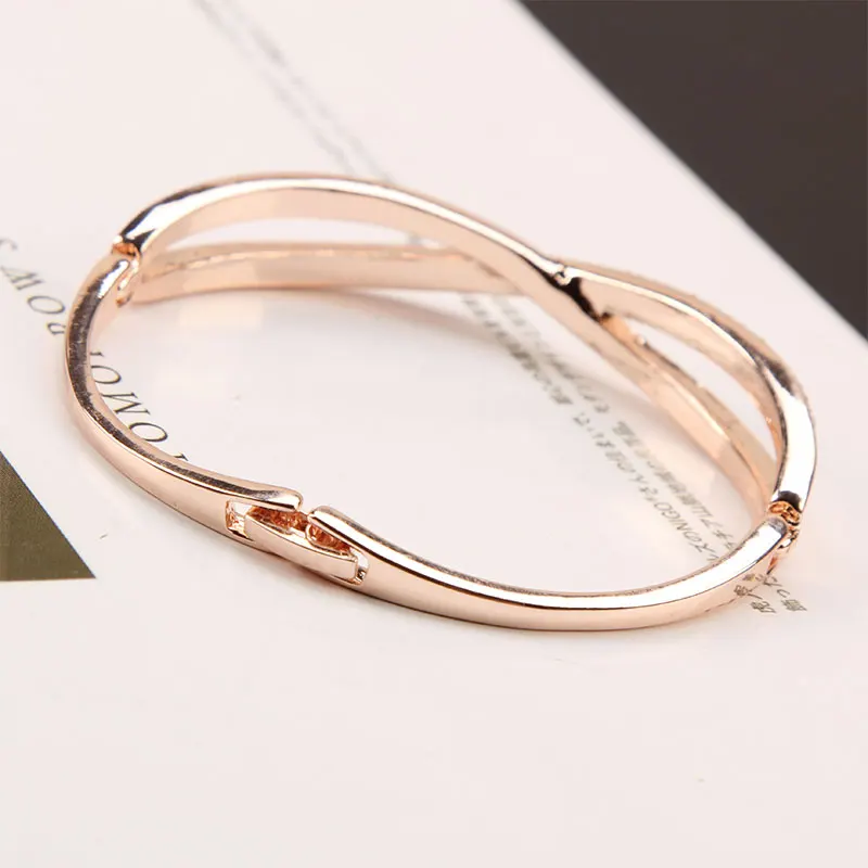 Forever Love Jewelry Cross crystal design Rose Gold Stainless Steel Bracelets &amp Bangles Woman's Heart Bracelet For Women | Украшения