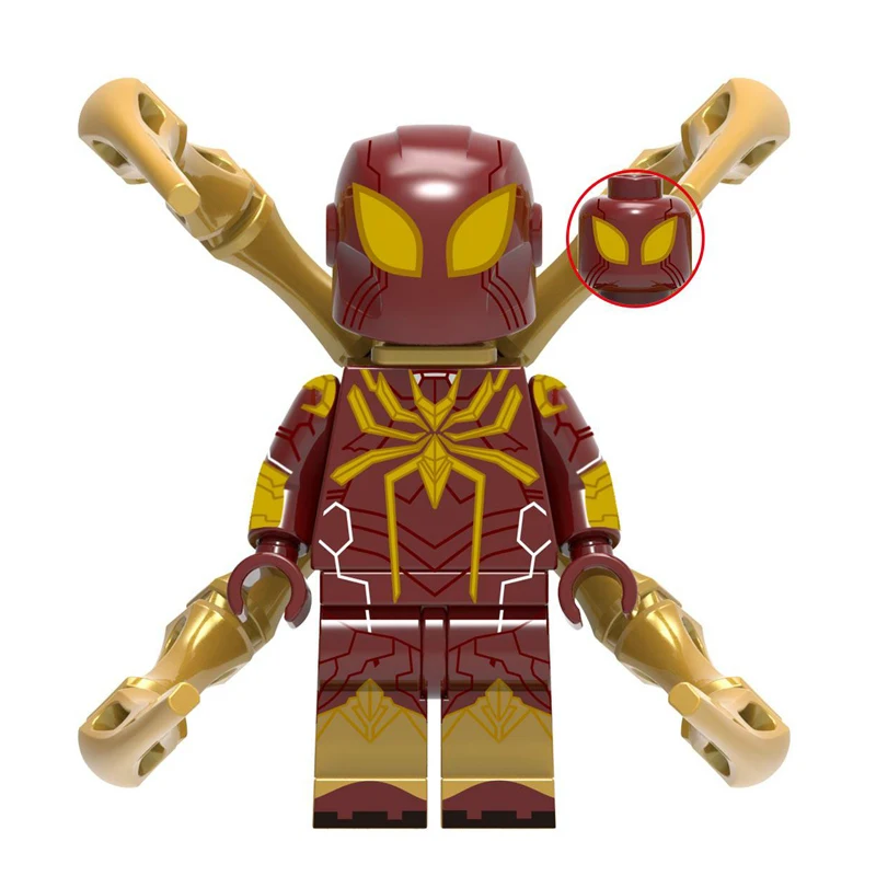 50 шт. Marvel Мстители Mysterio Ultimate Человек-паук Строительные блоки игрушки для детей X0266 - Цвет: XH1329