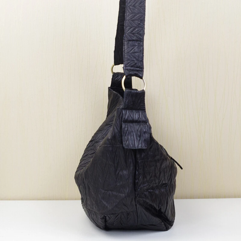 Сумка хобо Женская ручной работы из 100% овечьей кожи с рюшами|sheepskin bag|bags for womenbag |