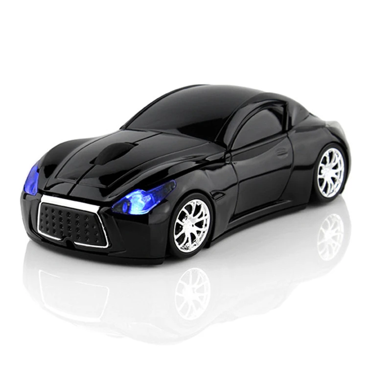 Беспроводная компьютерная мышь в форме автомобиля мини 3D эргономичная компьютерная игровая мышь Mause оптическая Usb детская Подарочная светодиодный мышь для ноутбука Macbook - Цвет: Черный