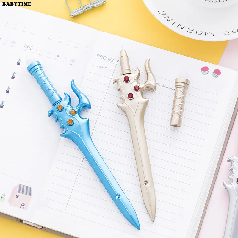 2 шт/комплект Творческий Канцелярские гелевая воды ручка мультфильм Форма палаш