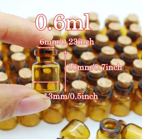 

300pcs 13*18*6mm Glass drift Bottle jars With Cork stopper eye hook Wishing bottle glass vial wedding diy pandent gift