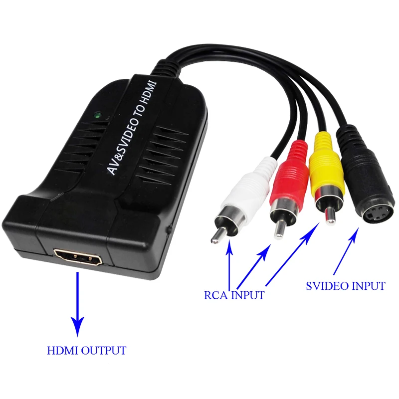 1080P папа AV и s-видео RCA в HDMI аудио адаптер конвертер с USB кабелем кабель для HDTV DVD |