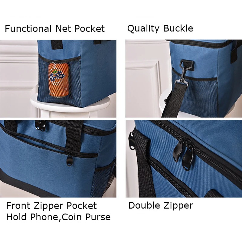 Сумка для обеда BONAMIE унисекс с плечевым ремнем большая переносная сумка пикника