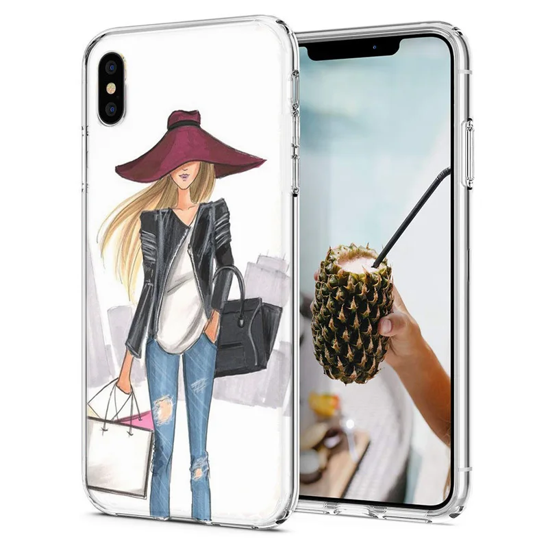 Soft Phone Case For iPhone X XS XR Covers Max TPU Colorful Women Scenery Painted Design Fundas M002 |