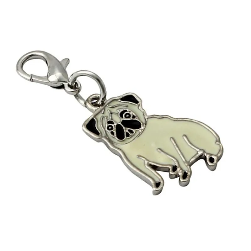 Бирка для собаки диск питомца Мопс ID аксессуары из эмали ошейник ожерелье