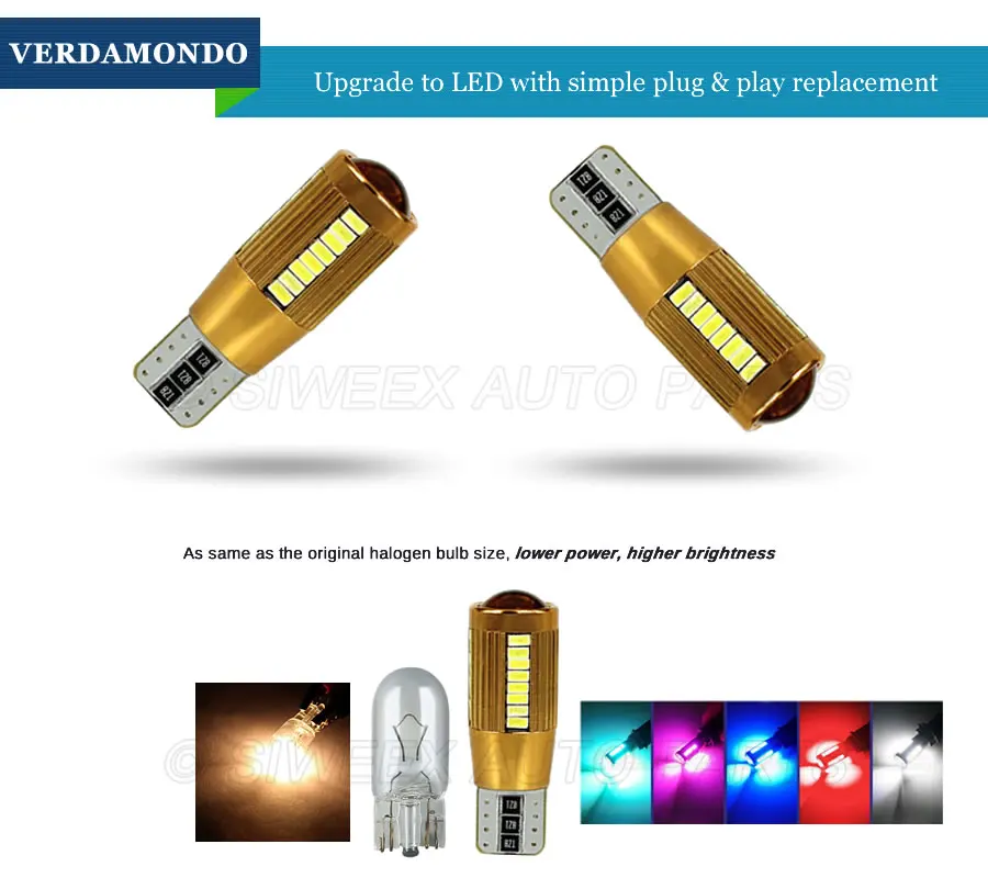 Светодиодная автомобисветильник лампа T10 W5W 38 SMD 3014 F для номерного знака