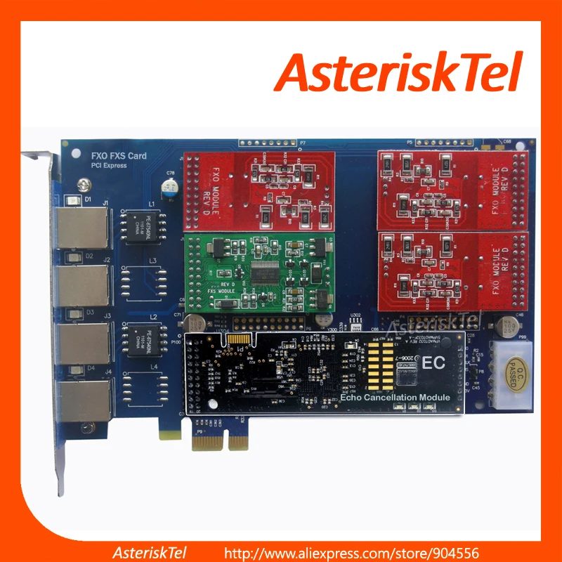 AEX410 3 FXO + 1 FXS с подавлением эха FreePBX Elastix Tcpbx Briker карта Asterisk для VoIP телефона PBX tdm410p|fxo