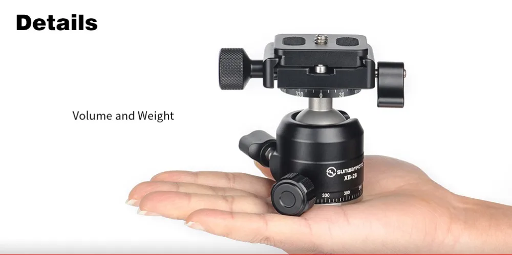 SUNWAYFOTO T1A20D-T II штатив с шаровой головкой, включая XB-28 II* 1, T1A20D* 1 и одну qr-пластину