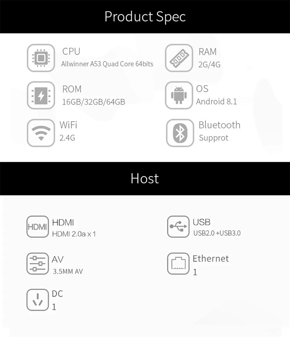 Android 8 1 Смарт ТВ коробка T98 4 ГБ 32 Allwinner H6 четырехъядерный Bluetooth телеприставка с