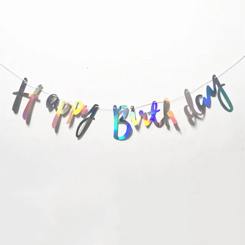 unicorn laser banner Шар цвета розового золота письмо фольги Воздушные шары Baby Shower 1st С Днем Рождения украшения дети взрослые партия поддерживает поставки - Цвет: unicorn laser banner