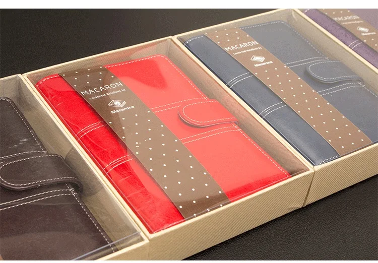 Кожаный спиральный блокнот дорожный дневник персональный Macaron