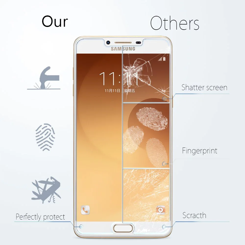 9h tempered glass for samsung galaxy c5 c7 c9 c8 c10 pro screen protector film for samsung galaxy c7 c7 pro glass free global shipping
