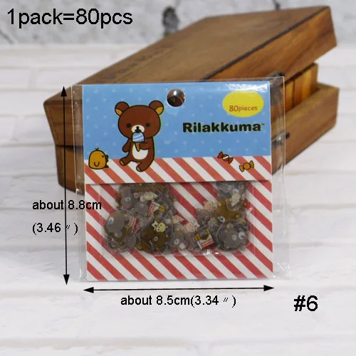 6 Милые, прозрачные стикер для канцелярских товаров 80 шт./упак. Rilakkuma дизайн ПВХ декоративные наклейки s ручной дневник для счетов Декор телефона - Цвет: 6