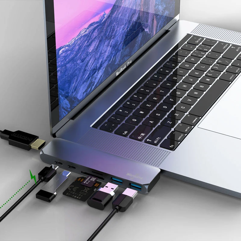 Usb type C концентратор адаптер Thunderbolt 3 с HDMI 4K USB3.0 зарядка PD USB-C порт передачи данных SD