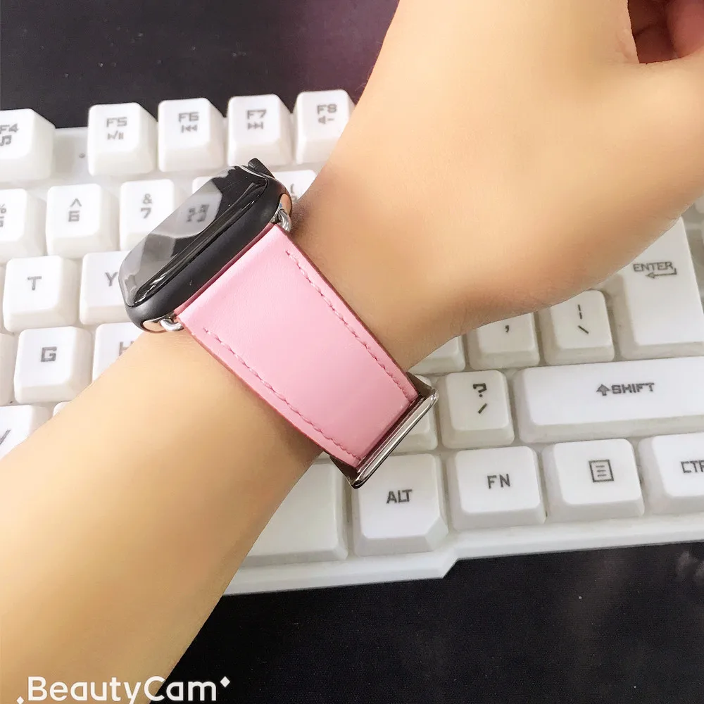 Кожаный ремешок для Apple watch band 38 мм 42 iwatch 40 44 кожаный браслет часов 4 3 2 1 herme|Ремешки