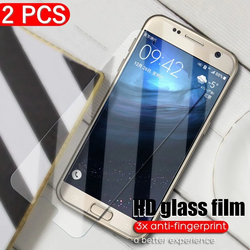 2 шт./лот Защитная пленка для экрана из закаленного стекла Samsung Galaxy A7 A5 A3 2017 2016 2015 S7