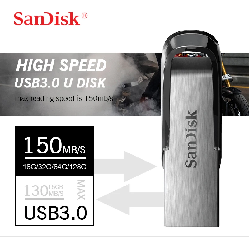100% Original Genuine SanDisk CZ73 Ultra Flair USB 3.0 Flash Drive 32GB 64GB 128GB Pen Drive 256GB High Speed 16GB Memory Stick