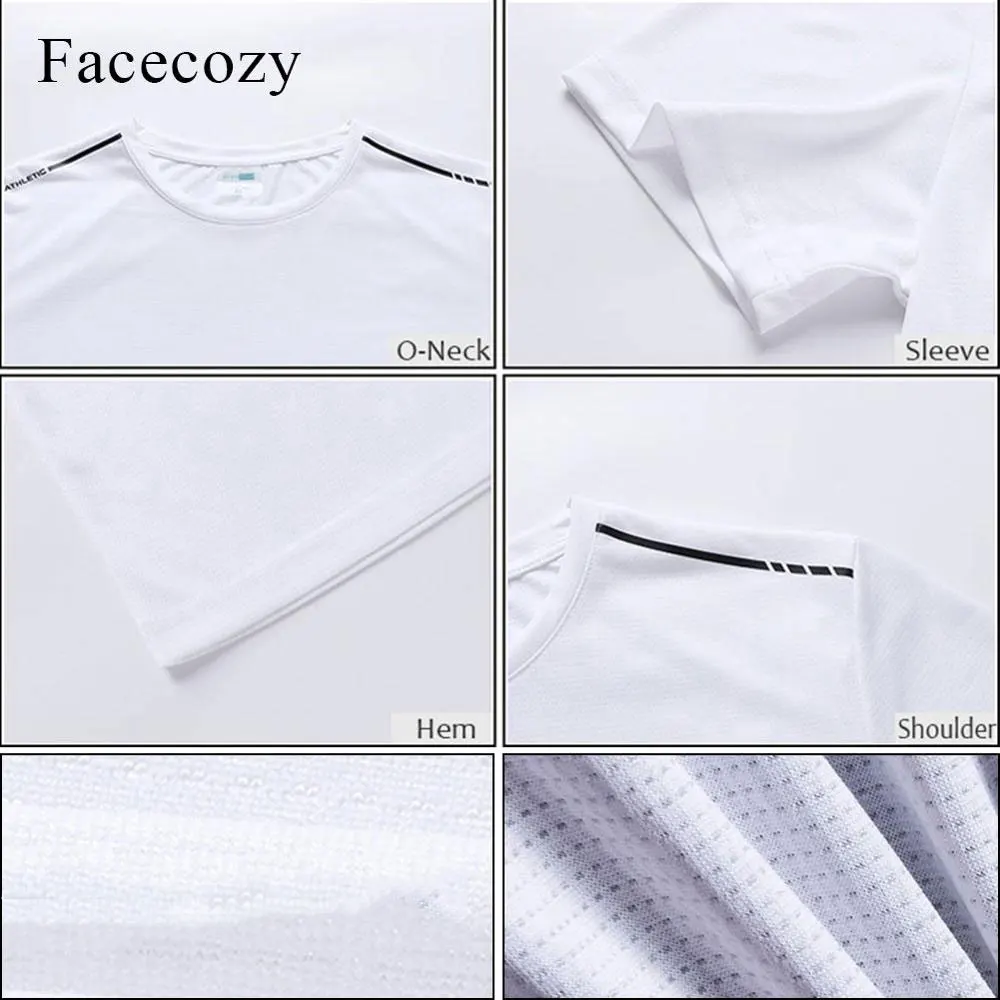 Facecozy мужские летние дышащие походные футболки эластичные удобные топы с круглым