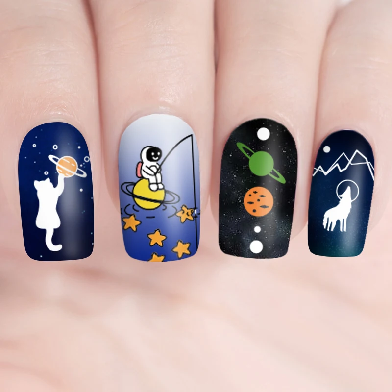 BORN PRETTY Star Moon серия ногтей штамповочные пластины солнечная система дизайн ногтей штамповка ImageTemplate внешний космический маникюр