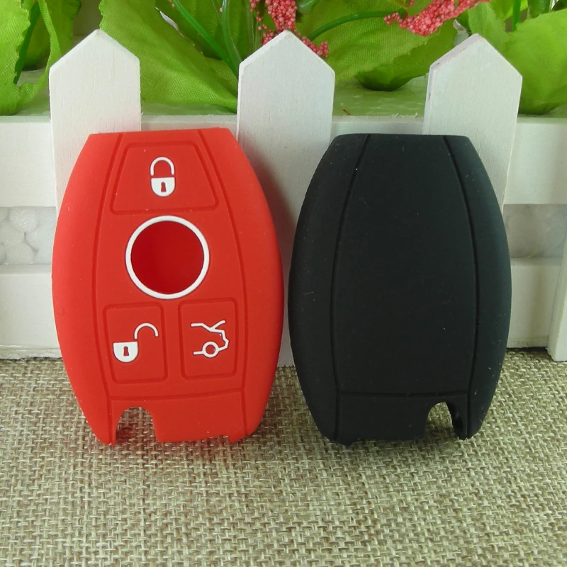 Чехол для автомобильного ключа силиконовый чехол с 3 кнопками Mercedes Benz W203 W204 W211 Clk