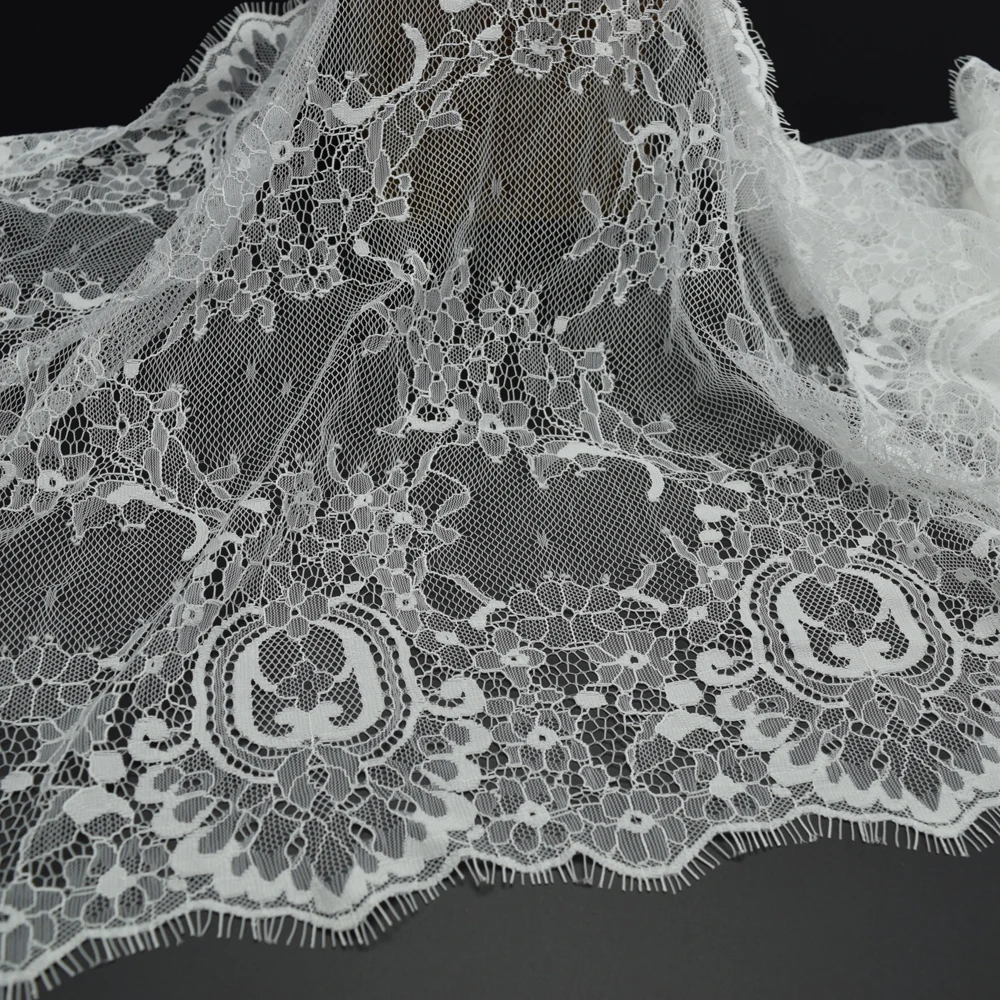 3 ярдов романтическая сетка ресниц Мягкая кружевная ткань свадебное платье для