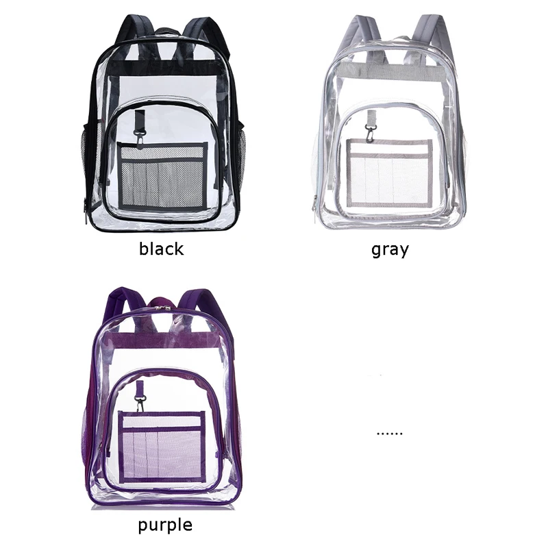 

BONAMIE Transparent School Bags For Teenage Girls Women Clear PVC Backpack Large Capacity Student Backpack Fashion Bookbag New