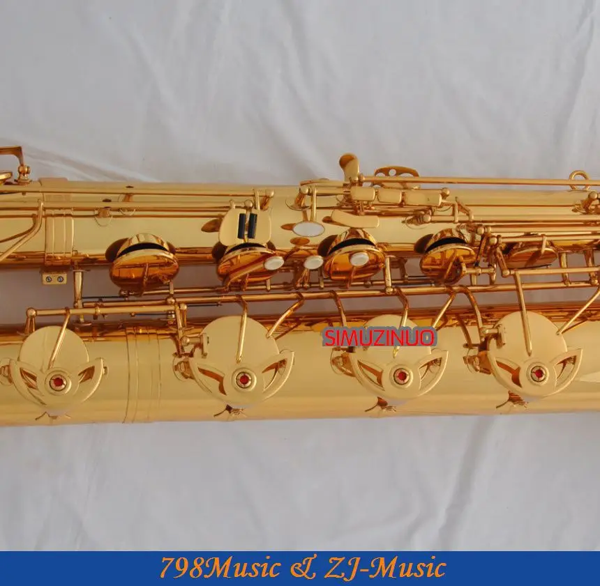 Поддержка профессионального золотого баритона саксофона Sax High F # W/кожаный чехол