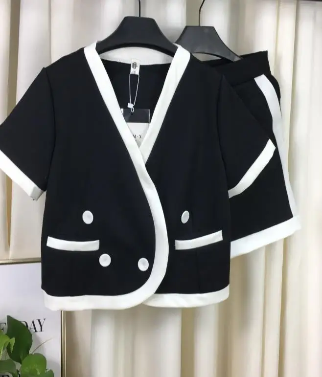 

Women Casual Short jacket + fashion shorts two piece set Female Office Suit Set Women's