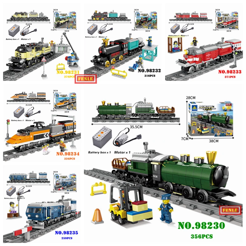 KAZI совместим с Technic Электрический поезд город Rail Creator строительные блоки кирпичи мальчиков наборы игрушек для детей