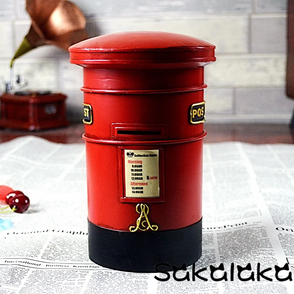 Европейская ретро лондонская красная почтовая коробка Копилка креативное