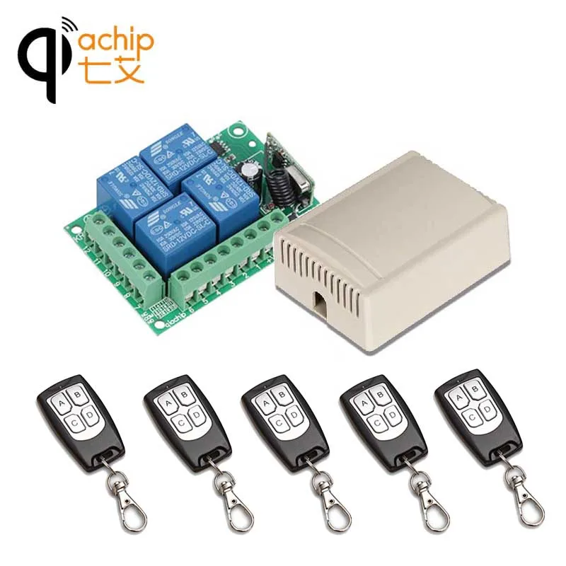 Qiachip 4CH 433 мГц 5 шт. универсальный пульт дистанционного Управление rf передатчик и DC