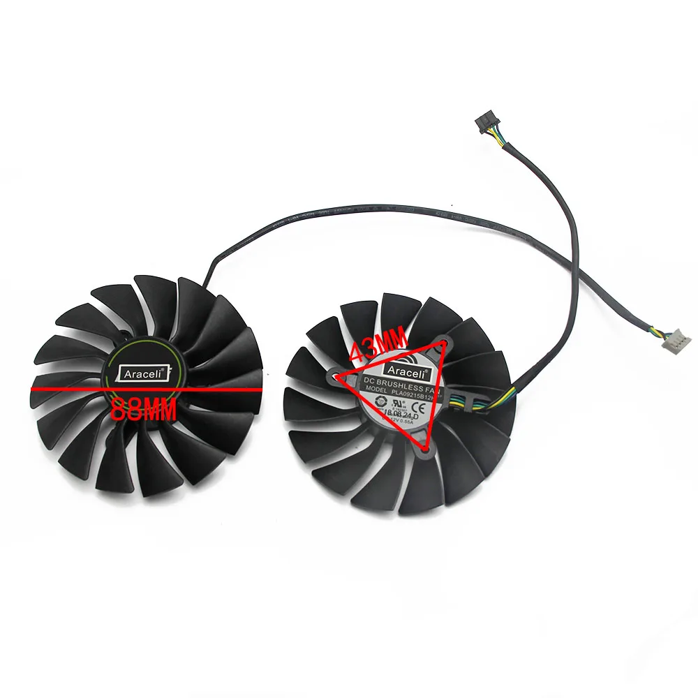 Охлаждающий вентилятор для видеокарты MSI GeForce RTX 2080 2080Ti VENTUS OC 12 В 0 55 А 88 мм 4