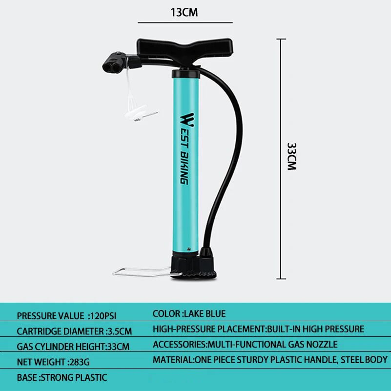 WEST BIKING велосипедный ножной насос 120/160PSI воздушный насос высокого давления стальной корпус Schrader Presta клапан шин насос для велосипеда