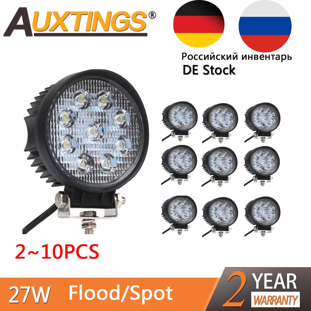Auxtings 2X 10X 12V 24V 27W светодиодные автомобильные рабочие фары бар мотоциклетные лампы
