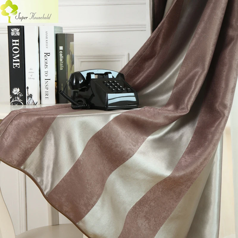 Полосатые шторы в европейском стиле эргономичные для гостиной спальни занавески