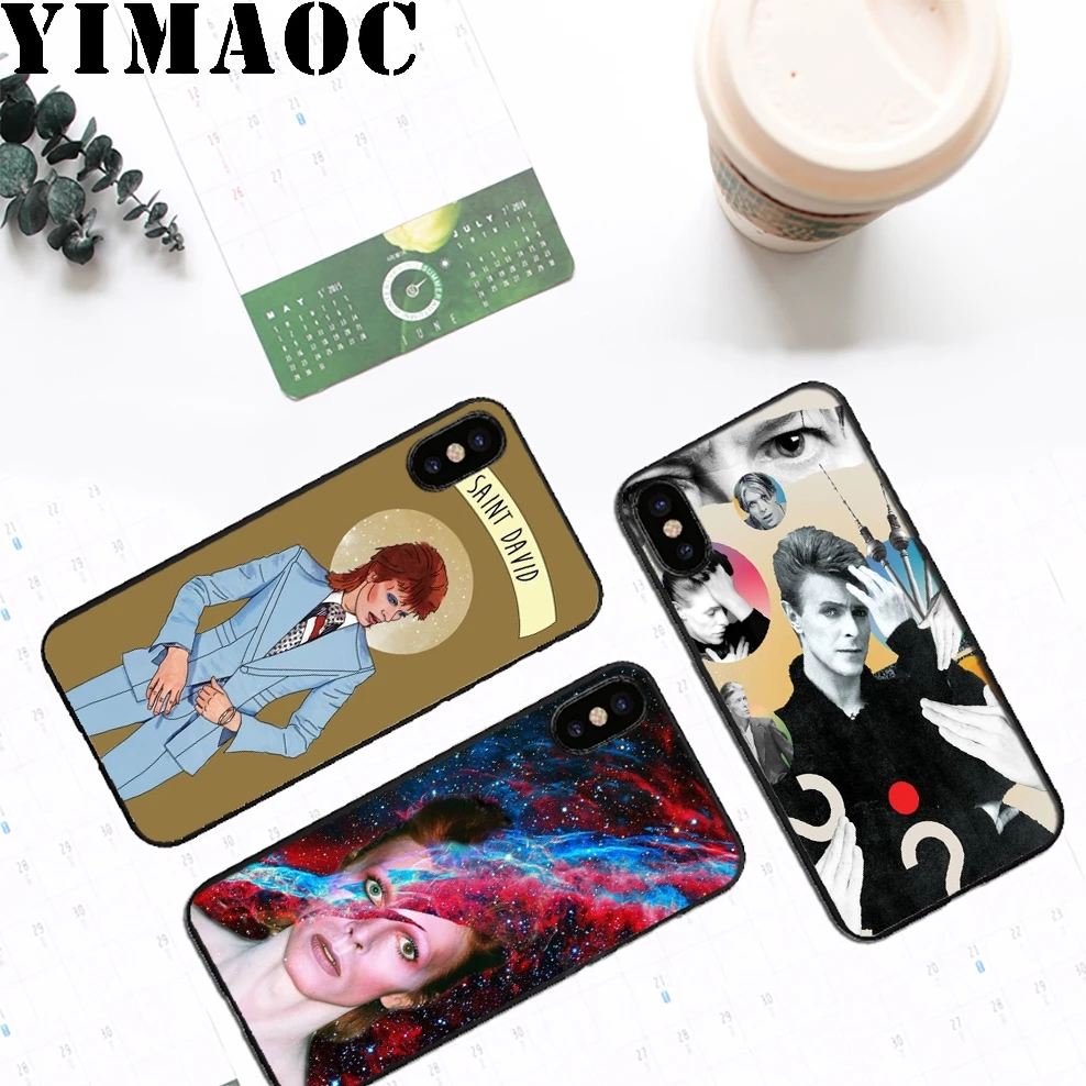 YIMAOC David Bowie Soft Silicone Case for iPhone 11 Pro Xr Xs Max X or 10 8 7 6 6S Plus 5 5S SE |
