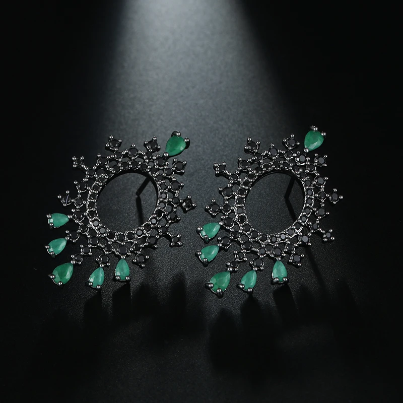 Изысканные трендовые женские серьги 2017 с круглыми гвоздиками из циркония AAA