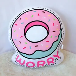 Donut Модные розовые плюшевые подушки колпачок Пончик кофе гитара Tomoto кетчуп торт лимонный КИТ Спортивная еда животные фрукты Музыка Декор Подушка - Цвет: Donut