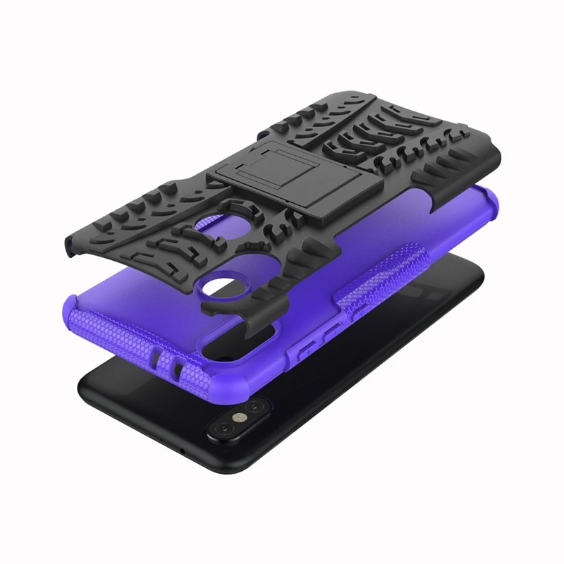 Heavy Duty Armor Case For Xiaomi Mi A2 Lite Cover Silicone Hybrid Hard Stand Bumper |