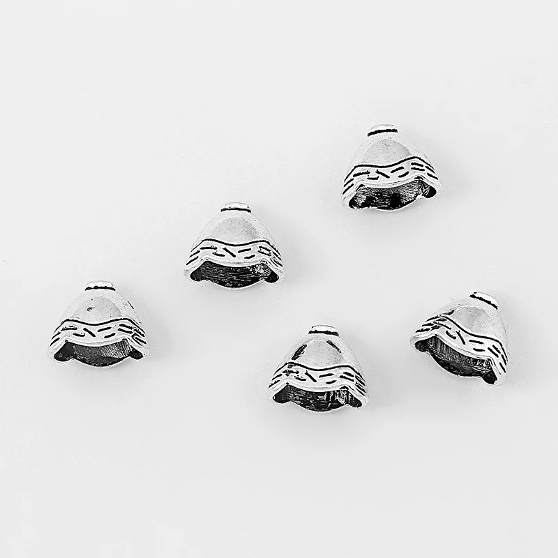 15 шт. маленькие концевые заглушки в форме колокола|caps beads|end capsantique silver |