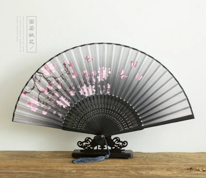 Винтажный ручной вентилятор в китайском стиле маленький складной для танцев