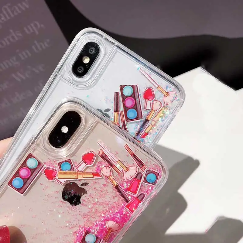 Зыбучий песок чехол для iPhone 7 8 Plus X Xr Xs Max динамические чехлы с жидкостью 6 6s Жесткий