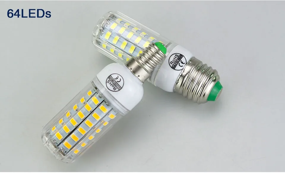 Светодиодный Светодиодная лампа-кукуруза E27 220V 230V 5730 SMD E14 светодиодный светильник 24 30 42 64 80 89 108 136 светодиодный s ампулы Bombillas для Кухня Гостиная