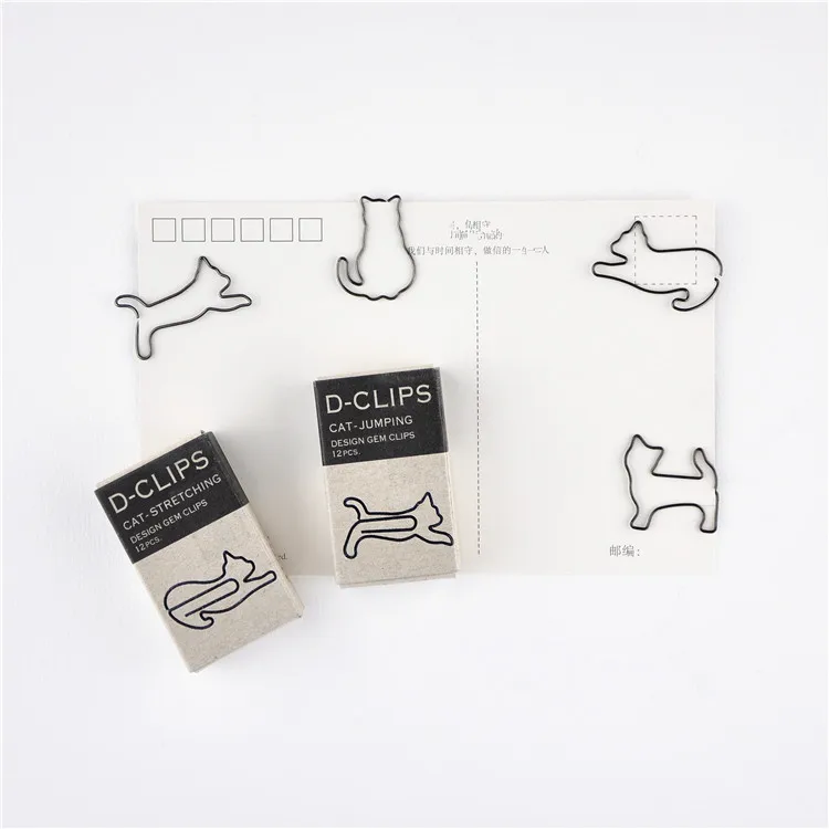 Металлический зажим для бумаги черная кошка зажимы офисные аксессуары |