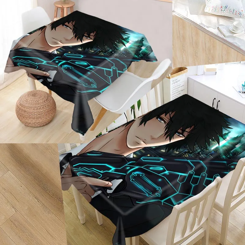 

Custom PSYCHO-PASS Table Cloth Rectangular Oxford Print Waterproof Oilproof Square Table Cover Party Tablecloth