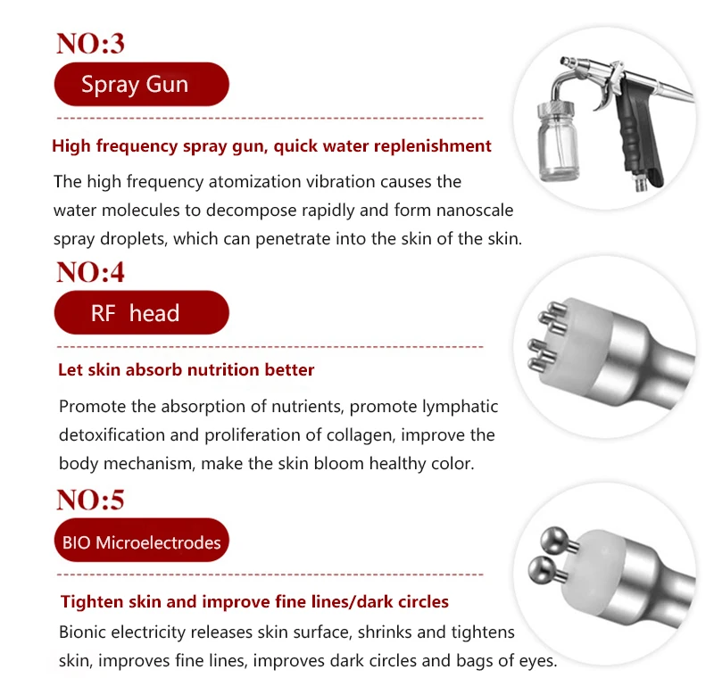 6 в 1 Спа био лифтинг РФ машина для лица кожная терапия Гидра дермабразия кислородный спрей уход за кожей косметическое оборудование маленький пузырь