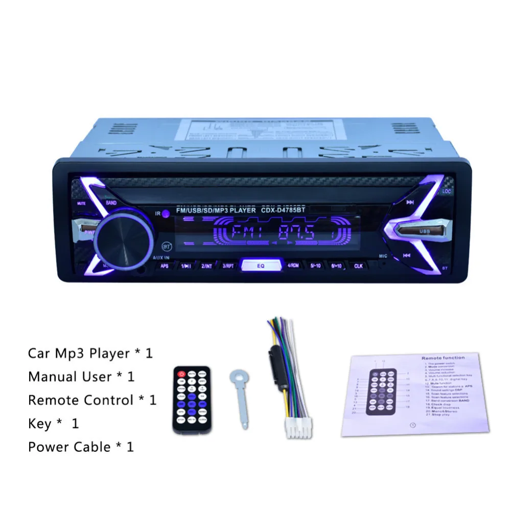 Bluetooth аудио стерео 60WX4 12 В In dash 1 Din FM Aux вход приемник USB MMC Дистанционное управление