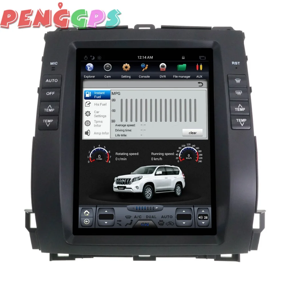 Tesla style Android 9.0 4+64 Car Radio Stereo GPS Navigation For TOYOTA Land Cruiser Prado 2002-2008 no DVD Player Headunit | Автомобили и
